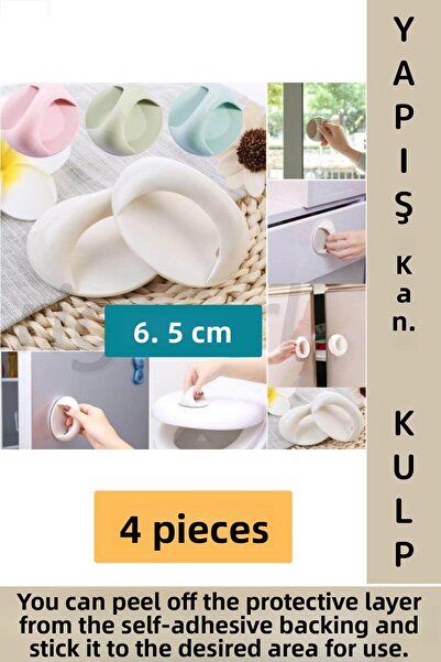 Wintoup Premium Window Cabinet Drawer Tile Wood Multi-Purpose Self-Adhesive Practical Handle Grip 4 Pieces