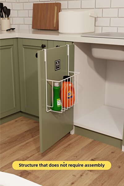 mba decor metal bending art Organizator multifuncțional alb - Dulap de bucătărie Umeraș pentru blat și sub chiuvetă - Organizator