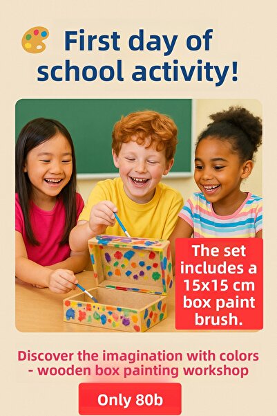 Eymen Hobi School Activity – 15X15 Wooden Box Painting Set (Includes Paint + ...