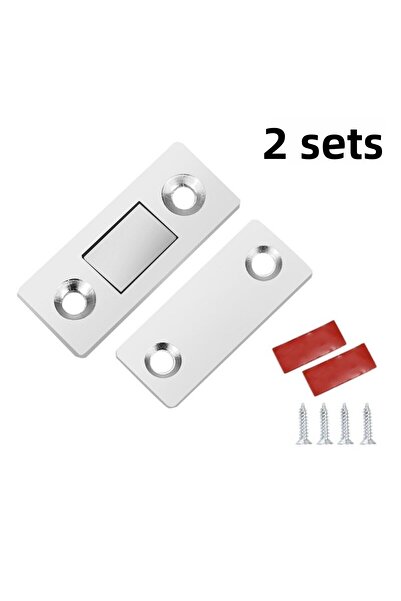 Go İthalat 2 Pairs Multi-Purpose Door Cover Cabinet Drawer Furniture Stopper Closer Magnets (5273)
