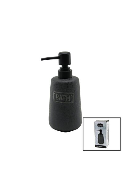 Go İthalat Long Anthracite Gray - Matte Pattern Ceramic Liquid Soap Dispenser (5273)