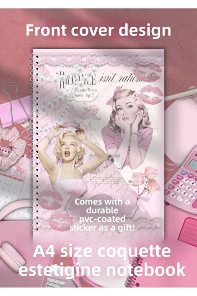 merccuri crafts A4 Spiral Aesthetic School Notebook 50 Sheets- Blank/Unlined/Solid -Pvc Coated Waterproof Hard Cover