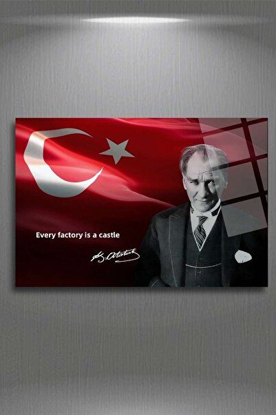HMDS CONCEPT Pictură în sticlă Ataturk 95 inchi „Fiecare fabrică este un castel”