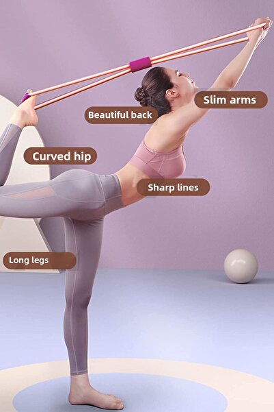 Pisicik Purple Pilates Resistance Rubber Rope Body Sculpting Butterfly Resistance Rubber Power Rubber 1Pcs