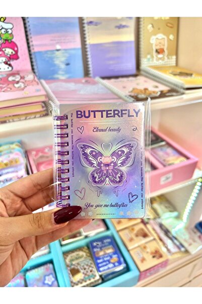 Wisevelya Butterfly Hologram Purple Notebook
