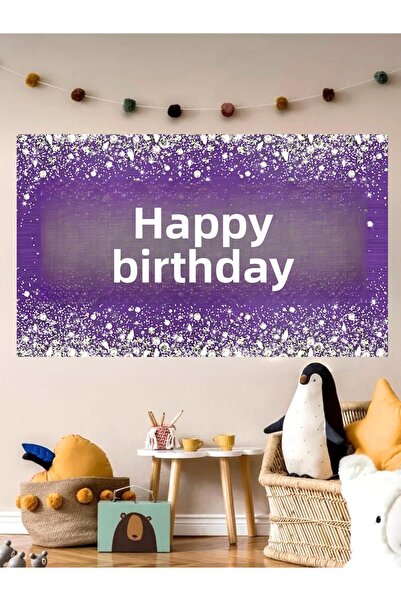 Bkmc Προσαρμοσμένο σκηνικό με θέμα το μωβ για πάρτι γενεθλίων 60x100 βινύλιο ...