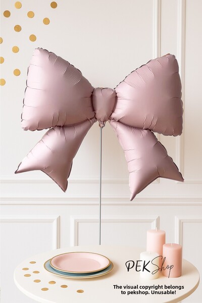 PEKSHOP Pink Big Bow Foil Balloon Bow Shaped Balloon