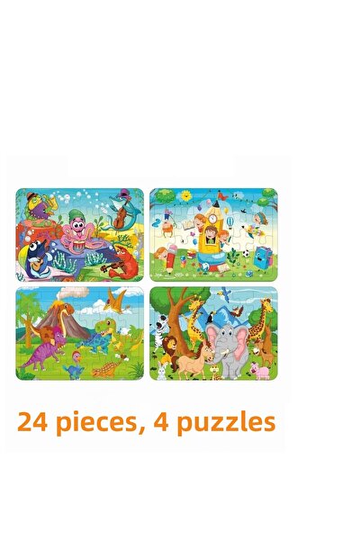 OMZ ألعاب تعليمية خشبية للأطفال، لغز تركيب 56*4 قطعة - فرقة موسيقية تحت الماء...