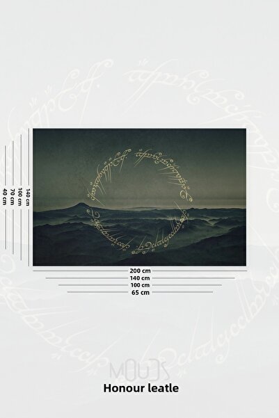 Moud's Lord of the Rings One Ring Lettering Pattern Wall Covering Wall Tapestry Suede Textured Fabric