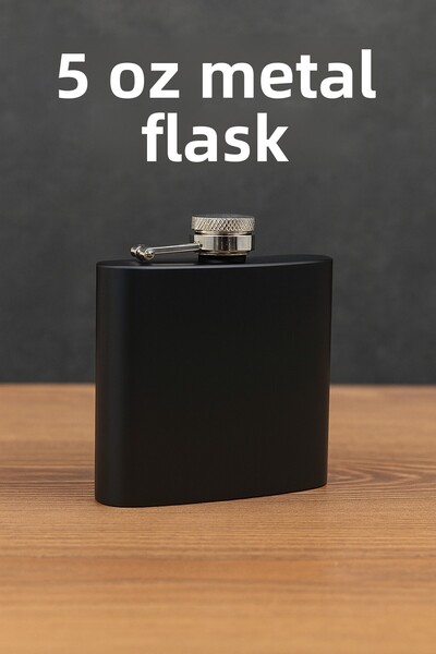 Mersi SHOP 5 oz Matte Black Flask