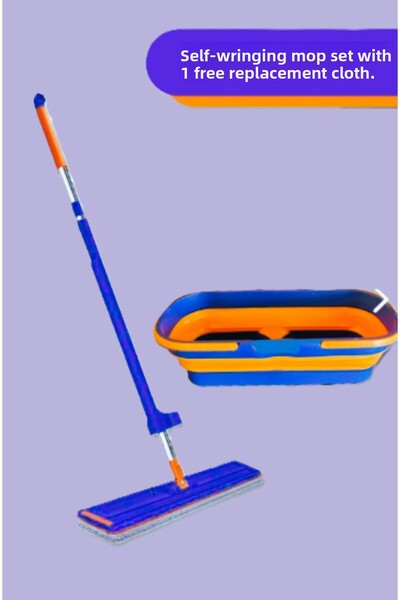 SevgiliAtolyemm Foldable cleaning mop and wheeled bucket set