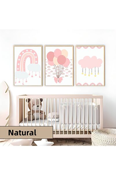 Harikabirev Camera copiilor Salon-Minimalist Modern Boem PINK BALOON | 3L MDF AHMDF CU CADRU DIN LEMN