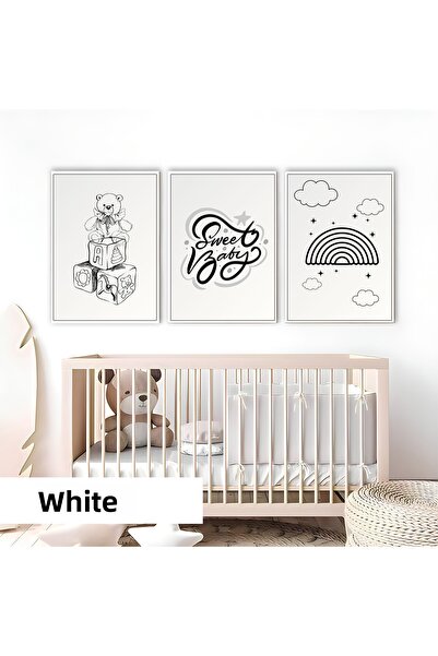 Harika bir ev Παιδικό δωμάτιο Σαλόνι-Μινιμαλιστικό Μοντέρνο Μποέμ ΜΑΥΡΟ-ΛΕΥΚΟ...