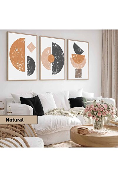 Harikabirev Παιδικό δωμάτιο Σαλόνι-Μινιμαλιστικό Μοντέρνο Μποέμ ΠΟΡΤΟΚΑΛΙ-ΓΚΡΙ | ΞΥΛΙΝΟ ΠΛΑΙΣΙΟ 3 ΤΕΜΑΧΙΑ MDF AHMDF