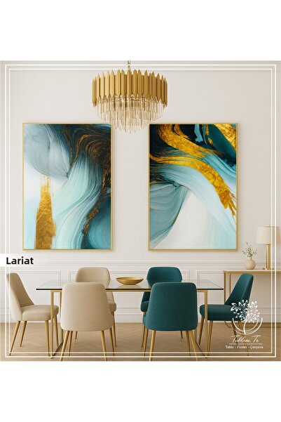 Tablomtr Metal Framed Real Glass Table Lariat Set of 2