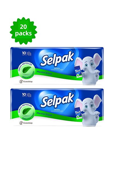 Selpak Pocket Tissue 3 Layer Pocket Tissue 2X10 Pack Menthol