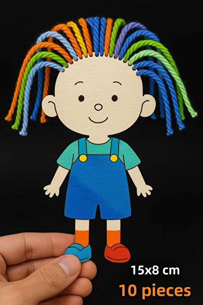 birlazer Cute Boys Colorful Wood Painting – Preschool DIY Activity and Art Activity 10 Pieces