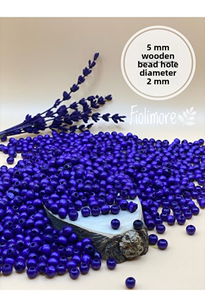 Fiolimore Mărgele de lemn violet de 5 mm (25 grame 315 bucăți) Diametru gaură...