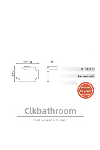 ÇELİK BANYO Stainless Brass Bathroom Accessory Titanic Open Toilet Roll Holder Black Ts10-007.4