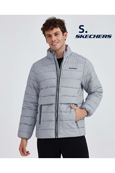 SKECHERS M Outerwear Padded Jacket Coats S231242 Men's Casual Coats Gray