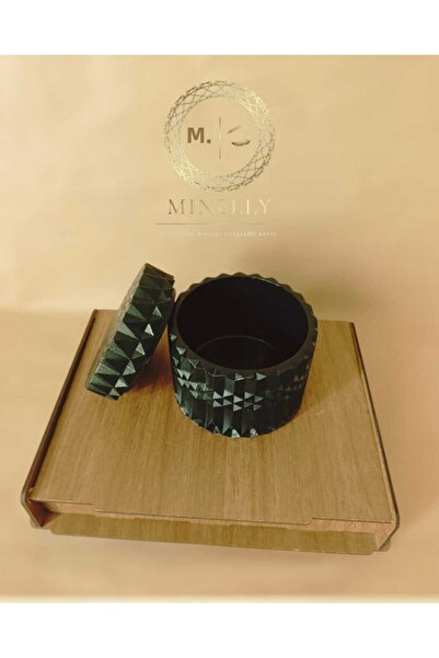 MİNELLY Prizma Box Black Modern Decorative Box with Lid – Handmade Geometric ...