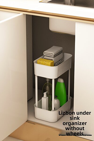 İndecor Houseware Organizator multifuncțional pentru baie cu 2 niveluri Lisbo...