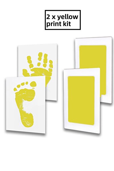 Moky Design Non-Contact Baby Hand Footprint Printing Kit with Yellow Ink, Baby Shower, Gender Reveal Party Favors