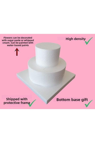 Uyarstrafor Styrofoam Foam 2 Layer Mock Cake 15 cm 20 cm (Base Gift)