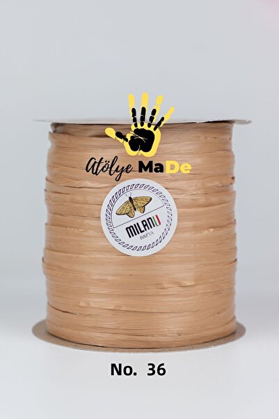 Atölye MaDe Milano Raffia 100gr Μονόκλωνος Κωδικός Χρώματος No36 Dark Caramel