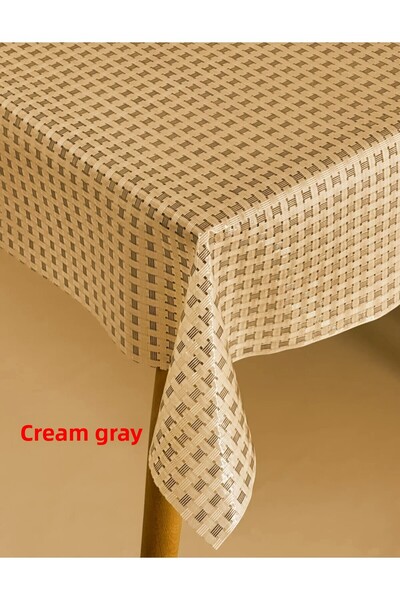 Blue Home Wicker Lace Look Wipeable Easy to Clean Non-Slip Liquid-Proof Pvc Tablecloth