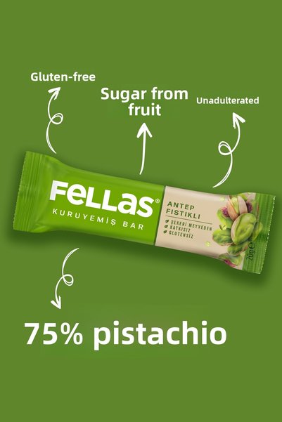 Fellas شريط المكسرات بالفستق (20 جرام) × 12 قطعة
