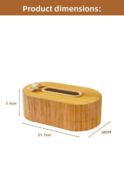 Vienev Wooden Rectangular Napkin Holder – Decorative Tissue Box with Natural Wood Pattern Ams1080