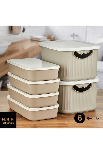 MHK Collection 6-Piece Multi-Purpose Storage Box Set