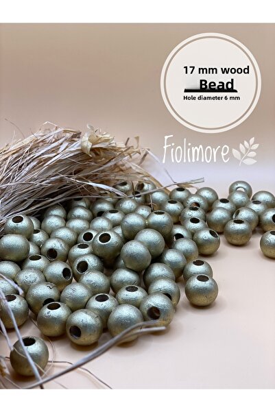 Fiolimore Mărgele din lemn galben auriu de 17 mm (50 gr 32 bucăți) Diametru g...