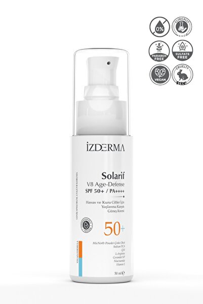 izderma كريم الشمس المضاد للشيخوخة من سولاريف V8 50 مل 50 عامل حماية من الشمس