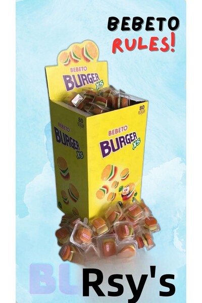 BEBETO برجر Xs جيلي (80 قطعة)