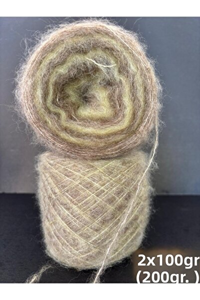 Ana&Kuzusu İplik Cafea, verde, fină, țesătură moher, 200gr