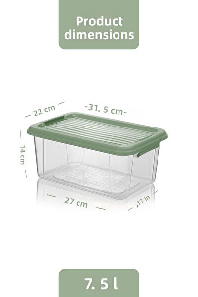 MOİ 2-Piece 7.5L Flour Grain Food Container with Locking Lid Bathroom Organizer Detergent Dispenser Storage Box 2X7.5L