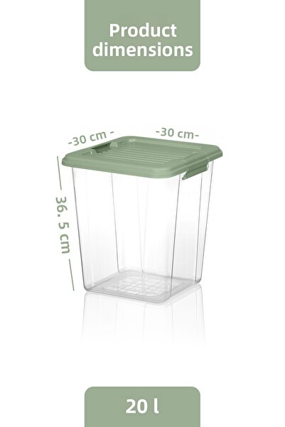 MOİ 2-Pack Megabox 20L Storage Container - Multi-Purpose Organizer with Locking Lid Pantry Storage Toy Box