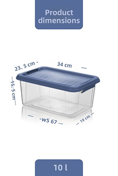 MOİ 2-Pack Mega 10L Flour and Grain Container - Bathroom Organizer with Lockable Lid, Detergent Holder Storage Box