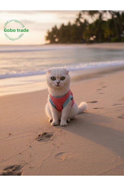 Gobo Candy Pink Color Cat and Dog Outfit Dress Yellow Cat Printed S/Small/Size 1