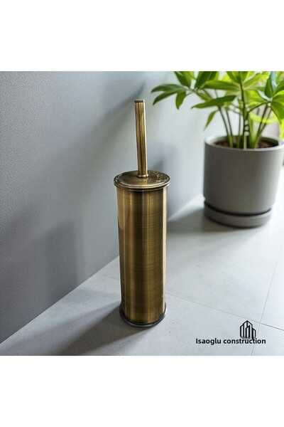 İSAOĞLU YAPI Antique Toilet Brush Brass Bathroom Toilet Brush Holder