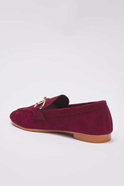 TRENDYOL SHOES Вишневий сукняний аксесуар Детальний жіночий лофер TAKSS25LA00000