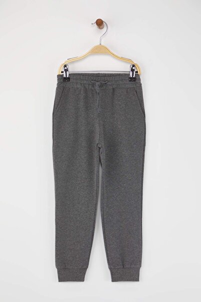 TRENDYOLKIDS Beige-Anthracite-Khaki 3-Piece Elastic Waist Jogger Plain/Basic Boys' Sweatpants Tkdaw25Ea00000