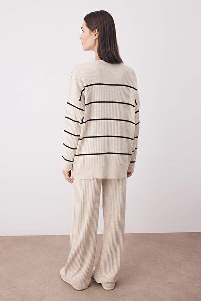 Trendyol Collection Stone*001 Crew Neck Striped Knitwear Bottom - Top Set Twoss20Au0084