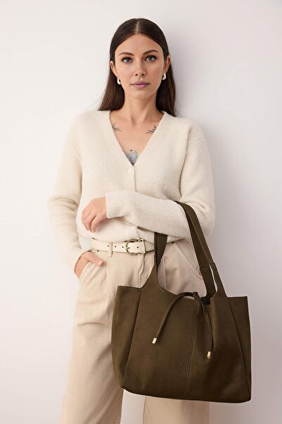 TRENDYOL SHOES Haki Сует Баглама Детальний Міді Жіноча Сумка через Плече TAKAW26OC00025