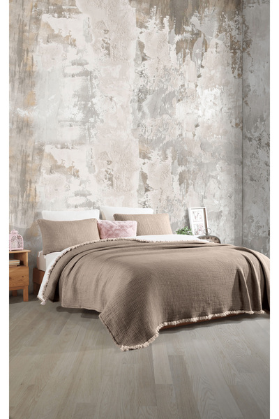 destinyhometex Brown 6 Layer Muslin Quilt / King Size 260X280