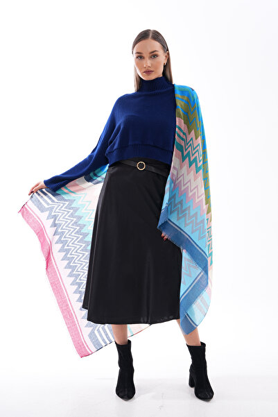 Axesoire 15216 Stripe Patterned Baby Blue Shawl