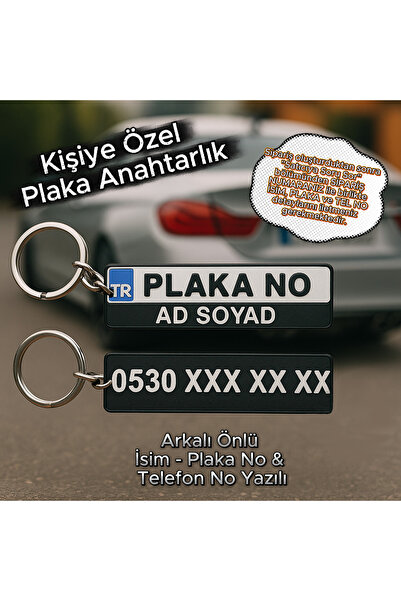 Önlü Arkalı Kişiye Özel Yeni Nesil Plaka Anahtarlık