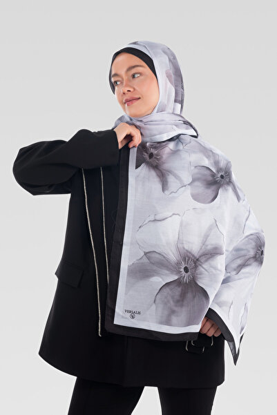So Soft™ Şal | Blush Flora - Gri Beyaz Serinlik